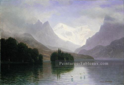 Montagne Scène Albert Bierstadt paysage Peintures à l'huile